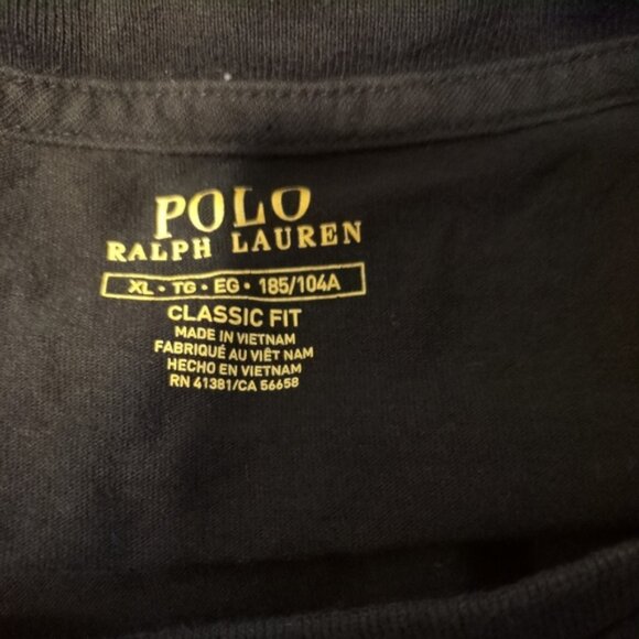 Polo Ralph Lauren Big Pony Crew Neck T-Shirt Black Size XL - Picture 5 of 6